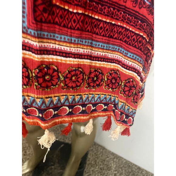 Angie Y2K T Back Mini Dress Fring Festival Boho Cover Up Tank Strappy Small - Picture 4 of 10